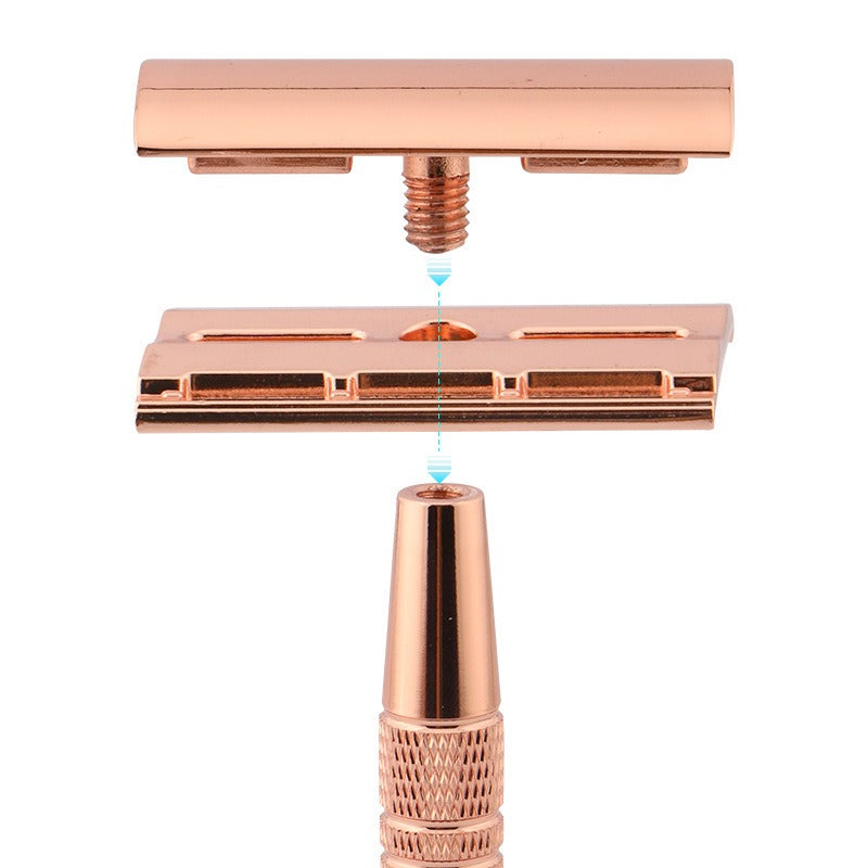 Rose Gold Double‑Sided Safety Razor — Vintage‑Style Smooth