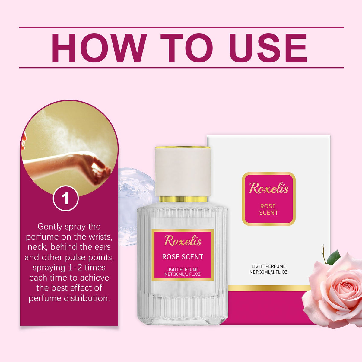 Rose Perfume Light Floral Fragrance For Everyday Wear