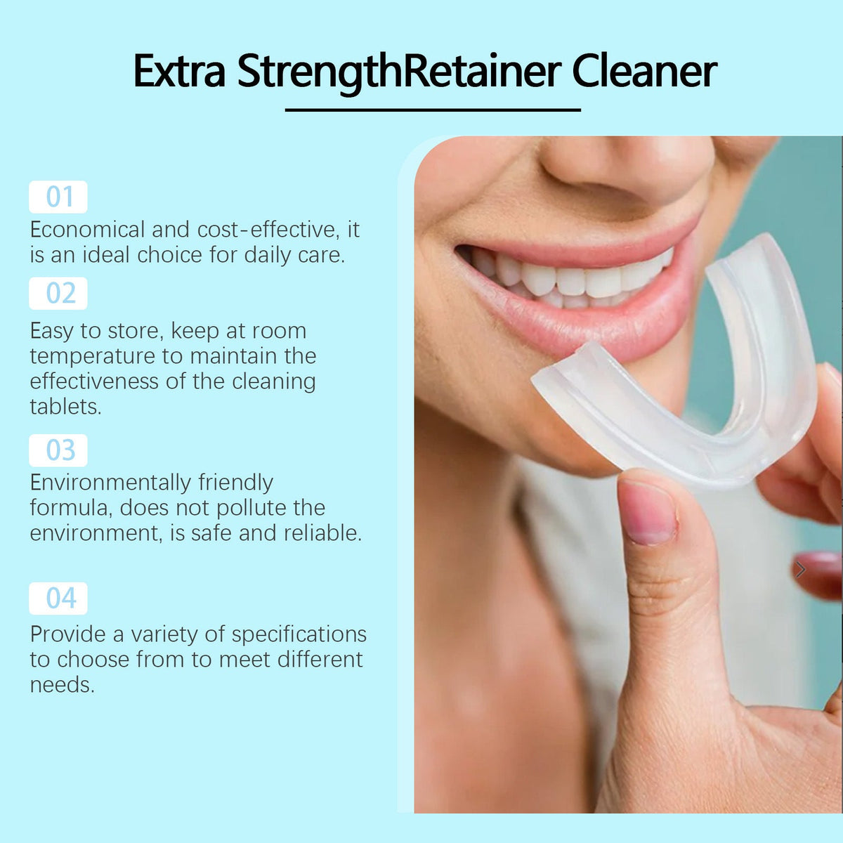 Retainer and Denture Cleaner — Kills 99.9% Odor & Stains