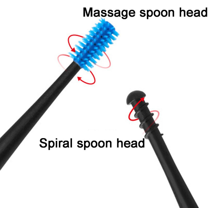 Silicone Ear Wax Remover Kit — Dual-Ended Spiral & Spoon