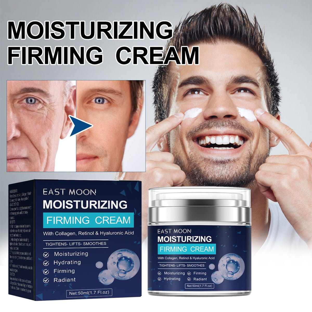 Men's Retinol Face Cream for Wrinkles & Firming Skin