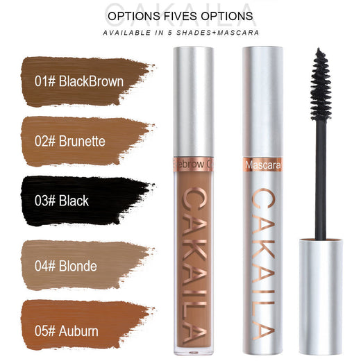 Eyebrow Gel Makeup Set with Five Shades and Mascara