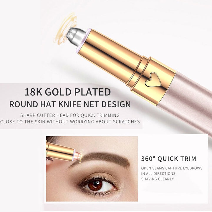 Electric Eyebrow Trimmer — 18K Gold-Plated Precision