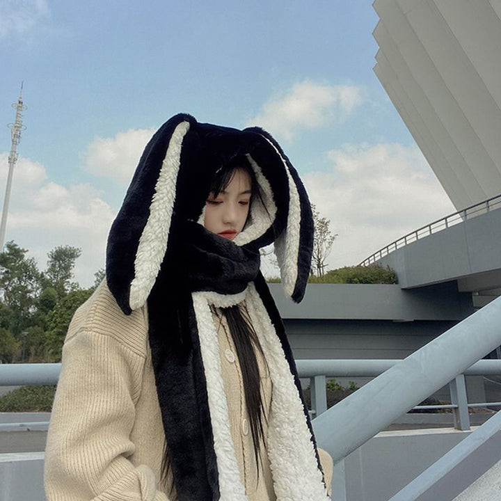 Bunny Ear Hooded Scarf Set — Cute 3‑in‑1 Winter Accessory