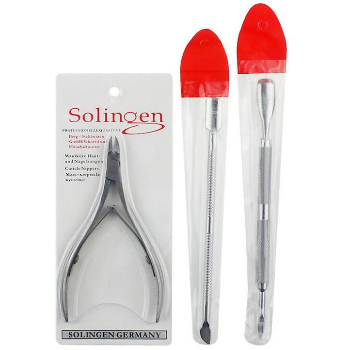 Cuticle Nipper & Pusher Set — Solingen Stainless Steel