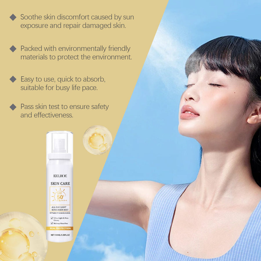 All Day Light Sunscreen Mist — Invisible, Makeup‑Safe SPF