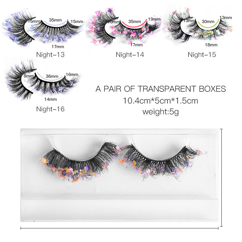 False Eyelashes: 8D Fluffy Colorful Festival Lashes