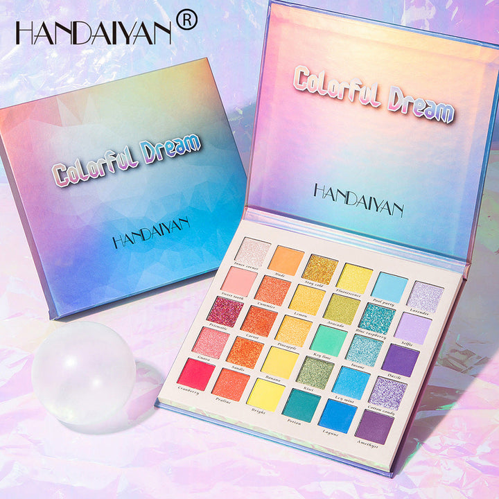 30-Color Rainbow Eyeshadow Palette | Matte & Glitter