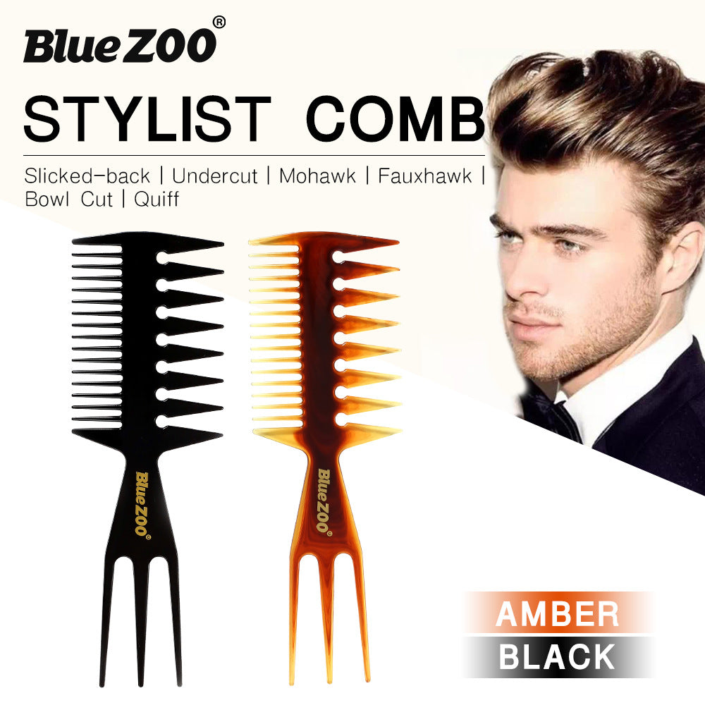 Dual-Sided Styling Comb – Rounded Teeth for Slicked-Back Hair