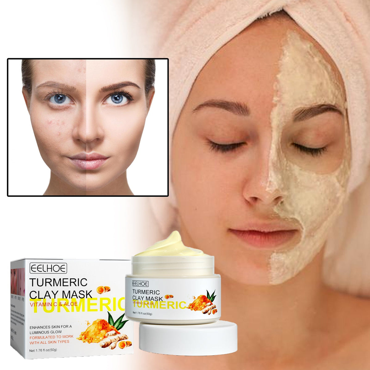 Turmeric Clay Mask for Bright, Even-Toned Skin