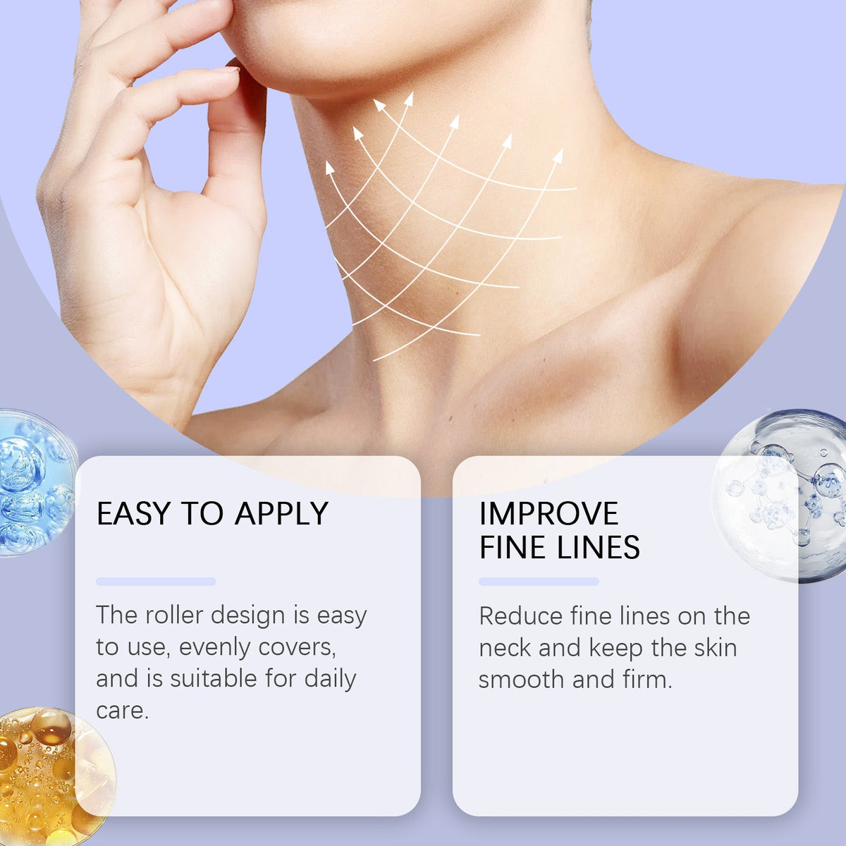 Neck Firming Cream With Roller Massager For Sagging Skin