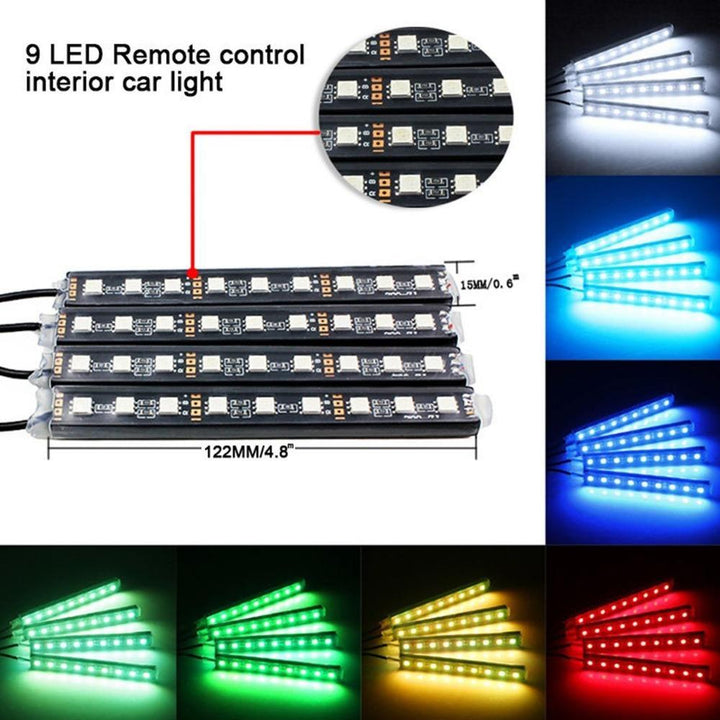 RGB LED Car Interior Lights – 7‑Color Kit with Wireless Remote