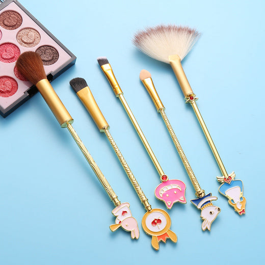 Alice Makeup Brush Set — 5 Enchanted Wand Brushes with Charms