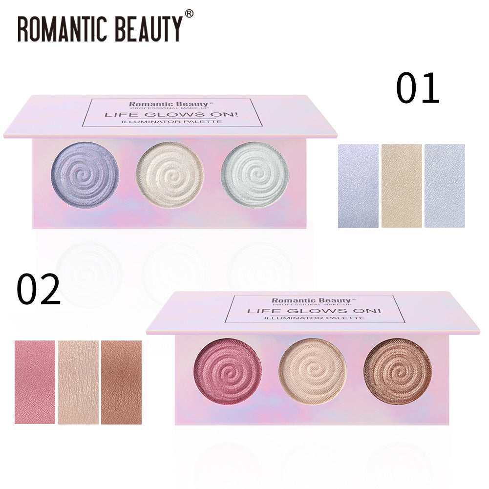 Baked Powder Highlighter Palette for Reflective Glow