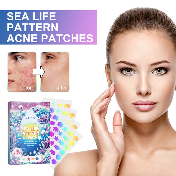 Cute Acne Patches Hydrocolloid 96-Pack Sea Shapes