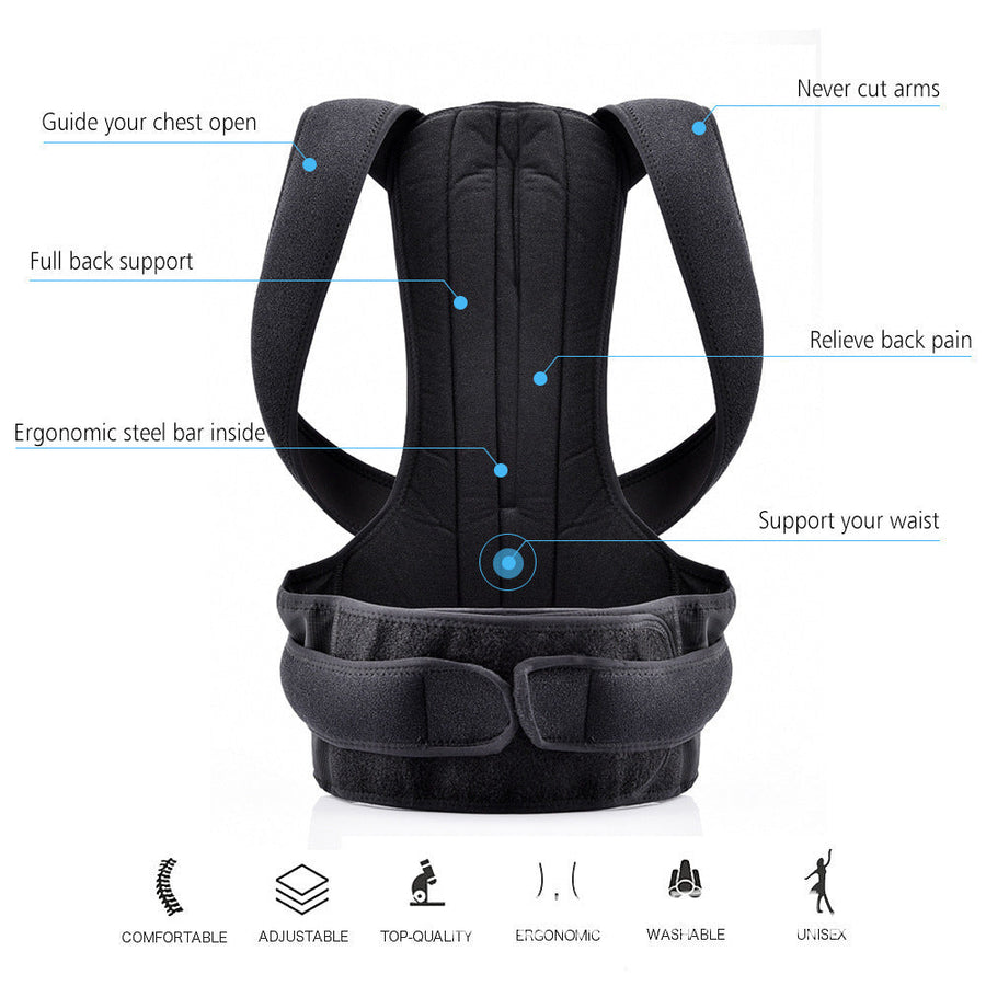 Posture Corrector with Steel Support – Relieve Back Pain
