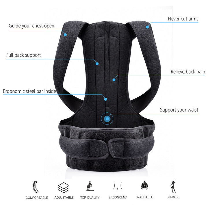 Posture Corrector with Steel Support – Relieve Back Pain