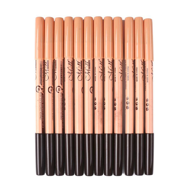 2-in-1 Eyebrow Concealer Pencil Set, 12-Piece Kit
