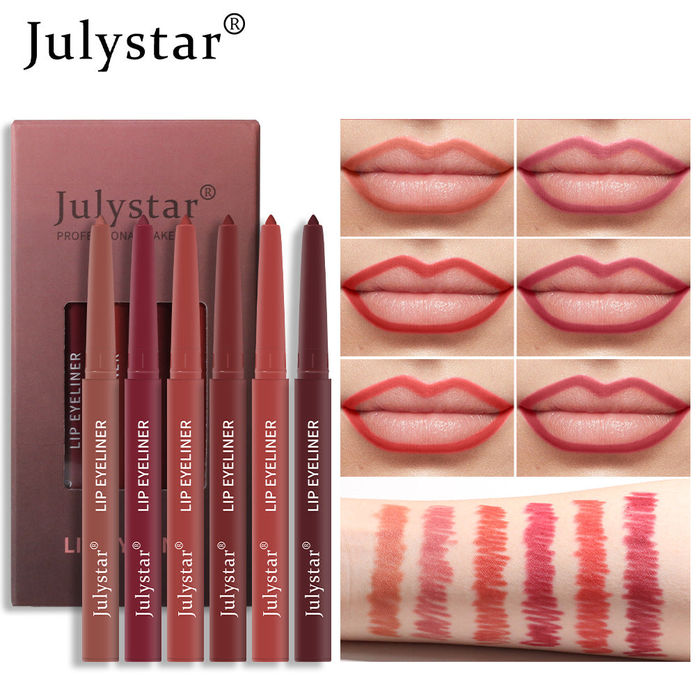Six-Piece Lip Liner Set for Precise Matte Definition