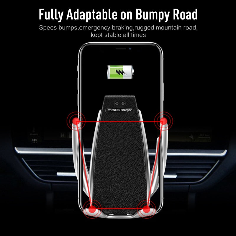 Auto-Clamping Wireless Car Charger Mount & Phone Holder