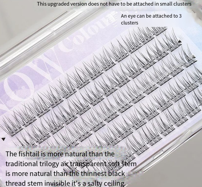 False Eyelashes Fishtail Clusters for Natural Wispy Lift