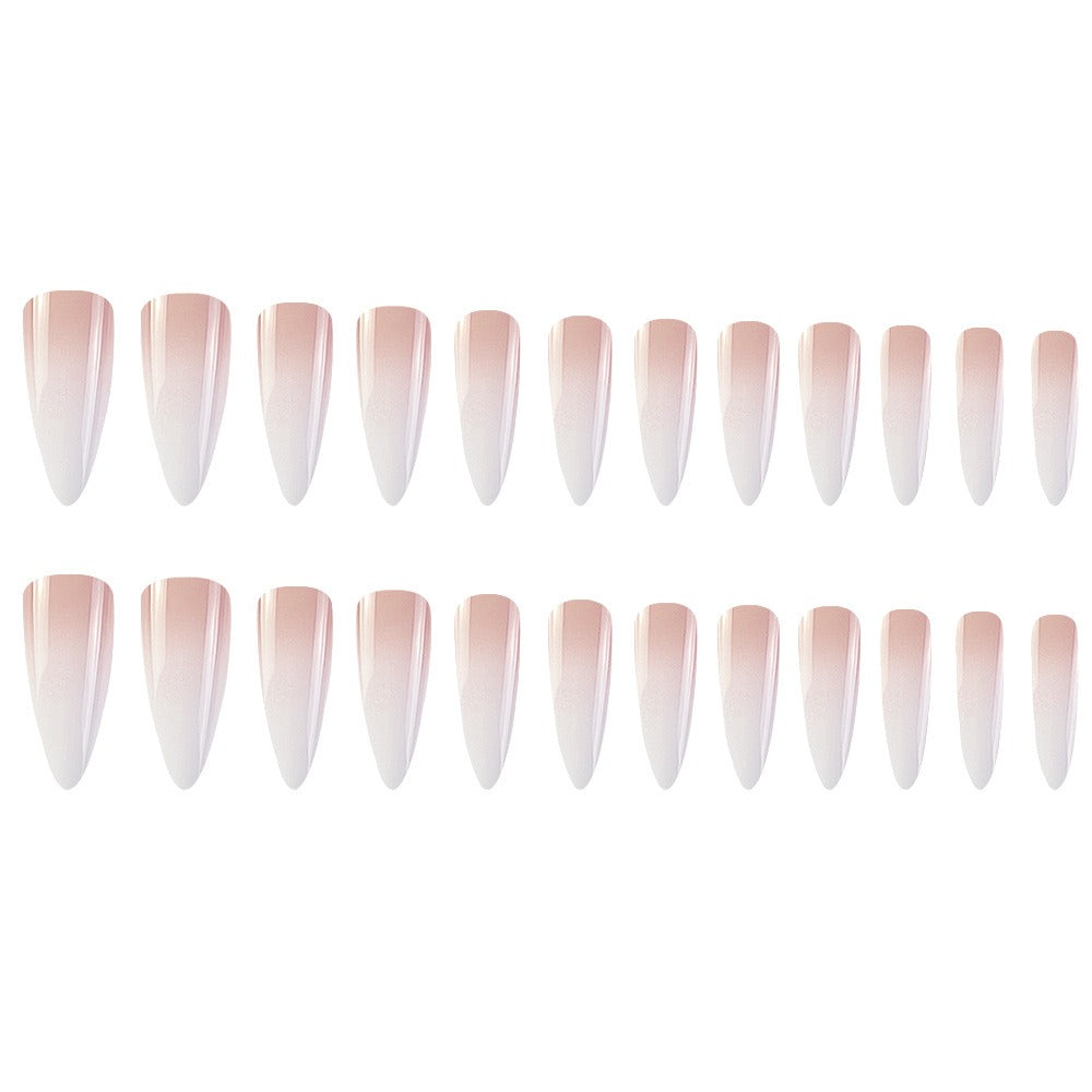 Milky Ombre Almond Press-On Nails — Salon-Perfect Gradient