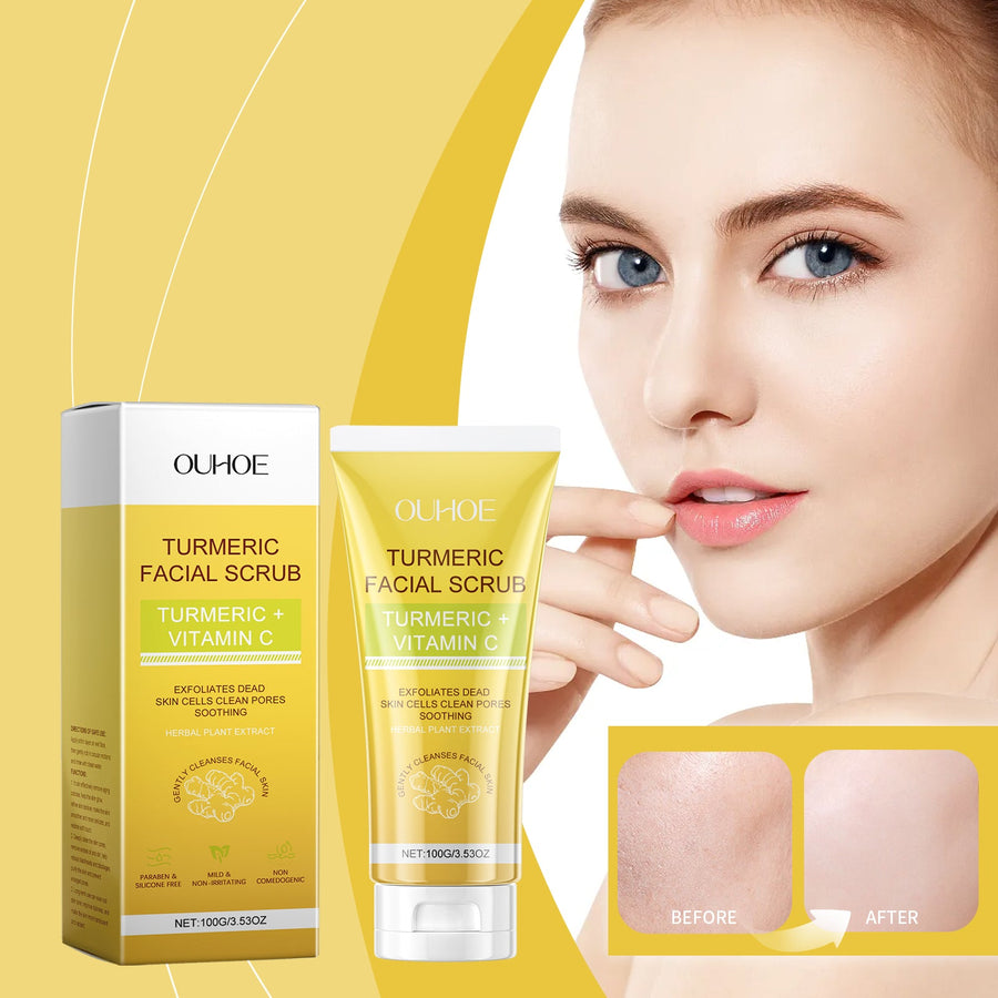 Turmeric Facial Scrub - Gentle Exfoliating Brightening Cream