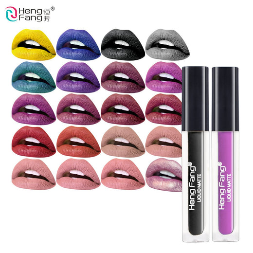 Waterproof Matte Liquid Lipstick – 20 Vivid Shades