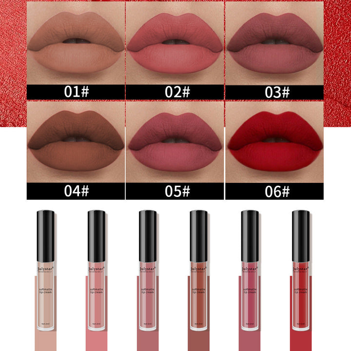 Soft Matte Lip Glaze Set: Six Versatile Lip Shades