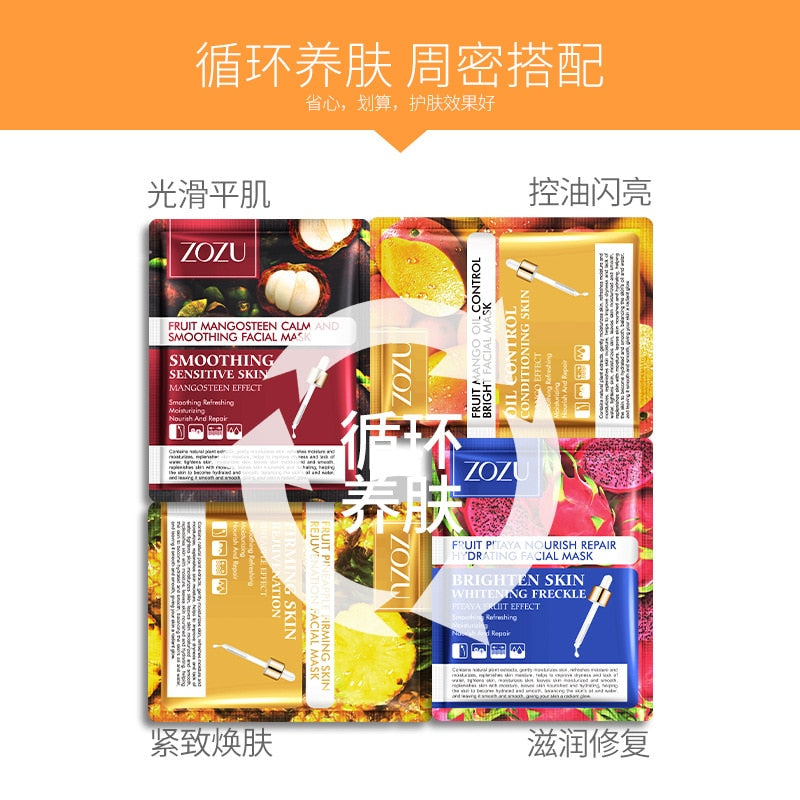Fruit Sheet Masks for Oil Control, Brightening & Hydration