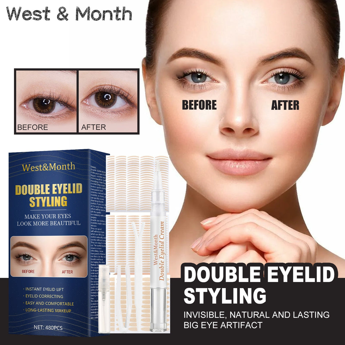 Double Eyelid Mesh Strips for Natural-Looking Crease