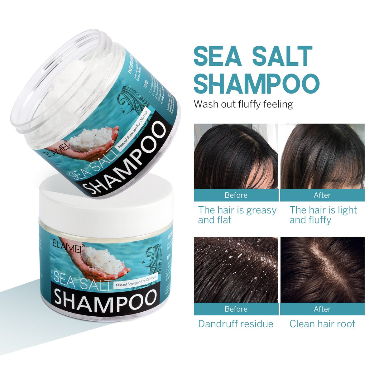 Sea Salt Shampoo for Oily, Buildup-Prone Scalp Care
