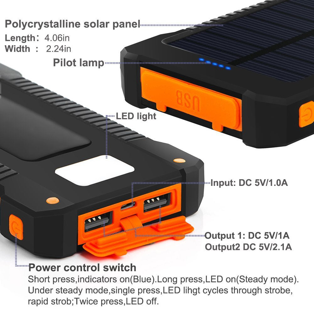 Solar Power Bank 20000mAh — Never Run Out of Power Outdoors