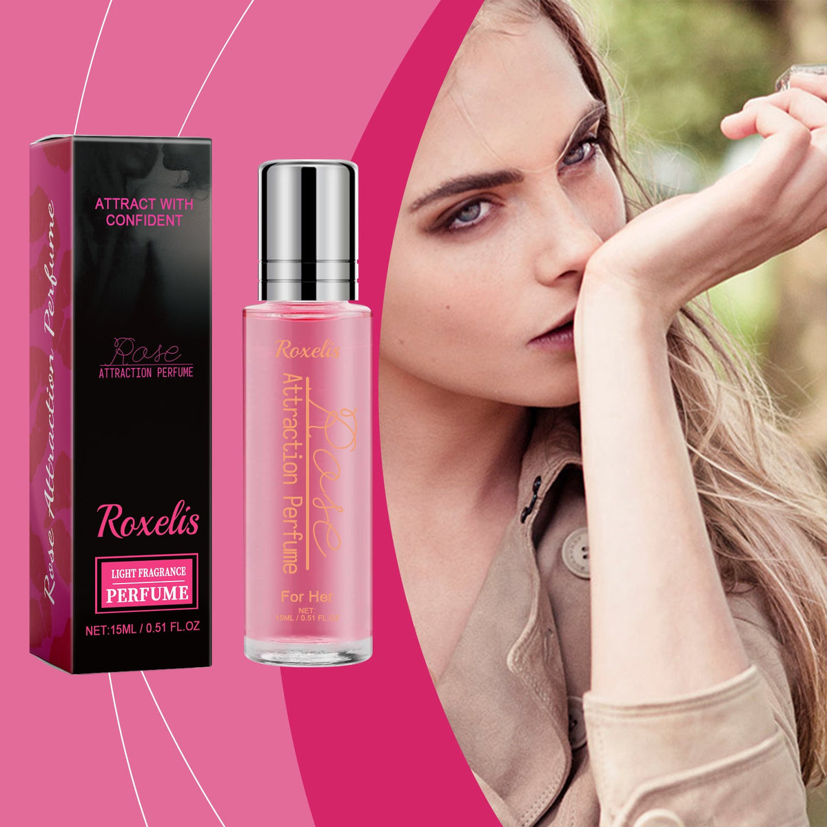 Travel-Size Rose Perfume for Women, Long-Lasting Charm