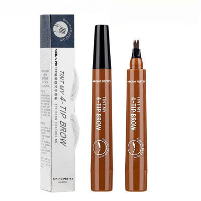 Four-Tip Eyebrow Pencil for Natural Hair-Like Strokes