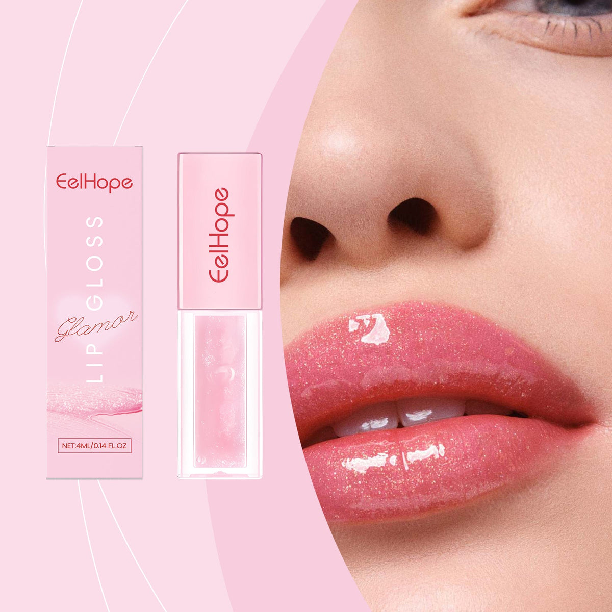 Pheromone Lip Gloss for Sheer Rosy Tint and Juicy Shine