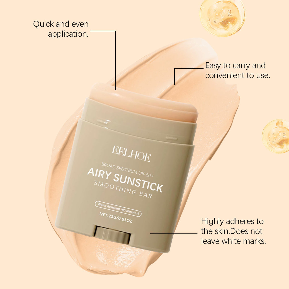 SPF 50+ Sunstick with Zero White Cast or Grease