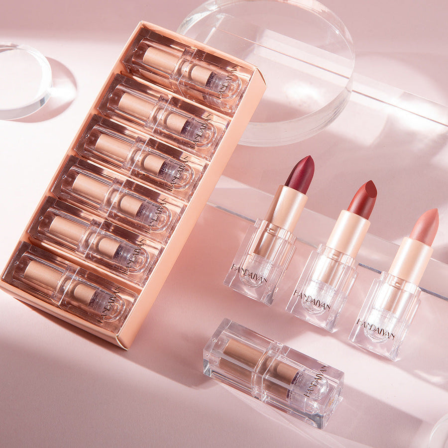 Crystal Tube Matte Lipstick Set, 6 Versatile Shades