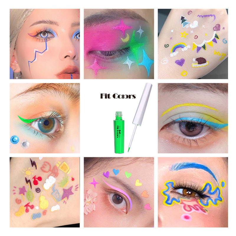 Fluorescent Graphic Eyeliner Set — 8 Neon Colors