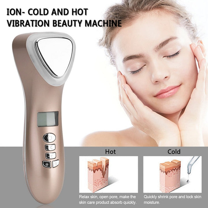 Hot & Cold Cryotherapy Facial Device — LED & Ultrasonic
