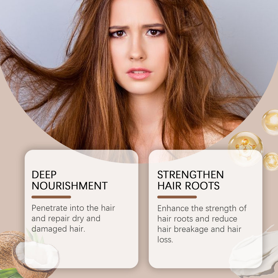 Coconut Oil Hair Mask for Dry, Frizzy, Smoother Hair