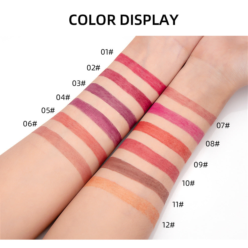 12-Color Matte Lip Liner Pencils for Precise Definition