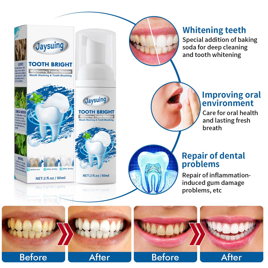Whitening Mousse Toothpaste, Oral Cleaning Odor Tartar Teeth