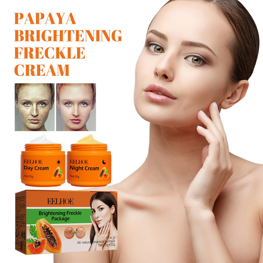 Papaya Freckle Cream Day Night Set for Dark Spots