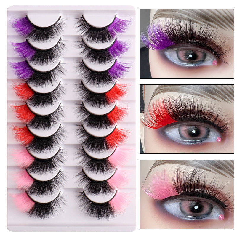 Colorful False Eyelashes for Fluffy Fox-Eye Looks