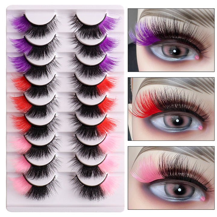 Colorful False Eyelashes for Fluffy Fox-Eye Looks