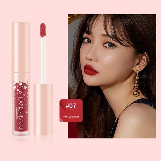 12-Color Liquid Matte Lipstick Set, Waterproof Non-Stick Cup
