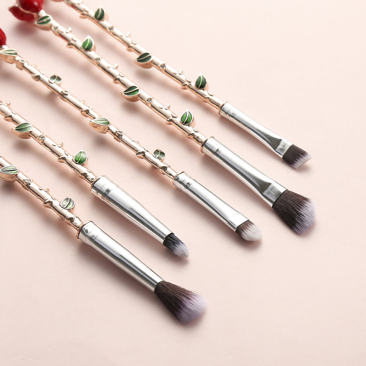 Rose Gold Makeup Brushes — Enchanted Beauty Gift Set, 5-Piece