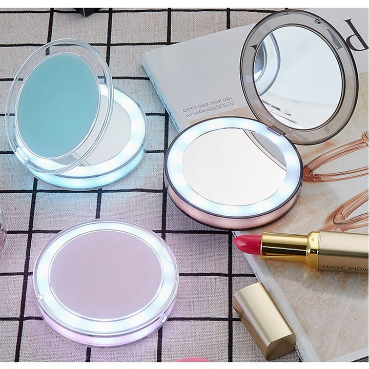 LED Compact Travel Makeup Mirror — Flawless Lighting Anywhere
