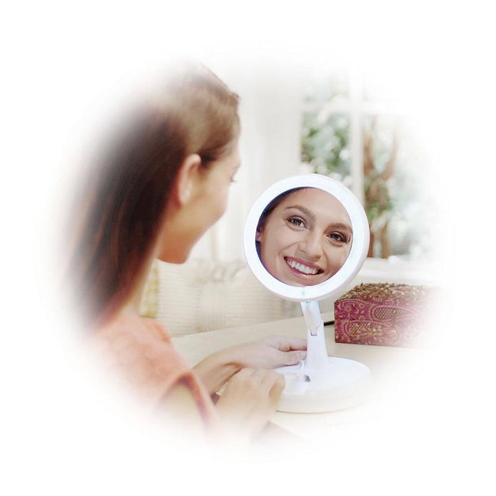 LED Vanity Mirror with Lights — Folds Flat for Travel